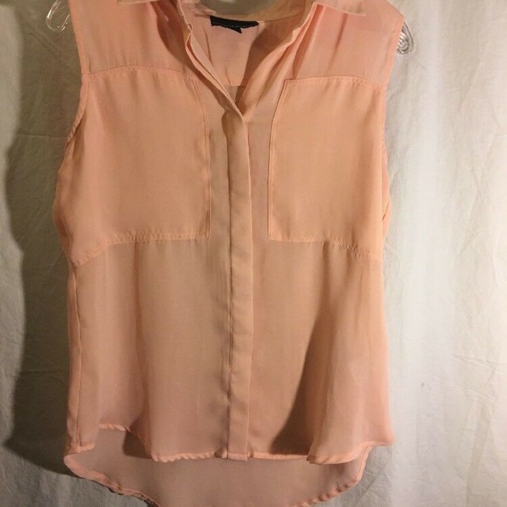 Cynthia Rowley Peach Sleeveless Blouse